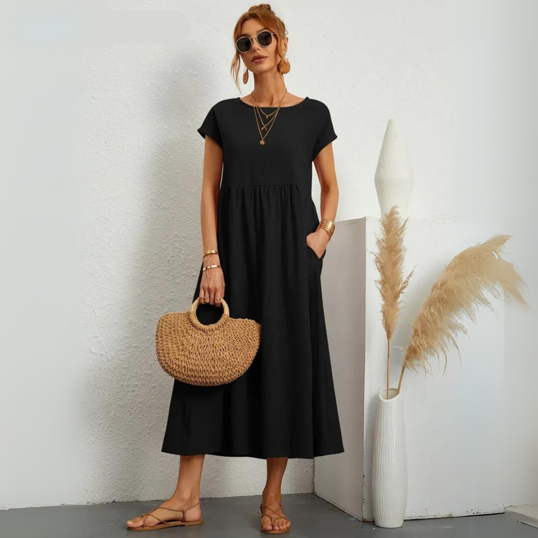 Isla - Casual Katoenen Midi-jurk