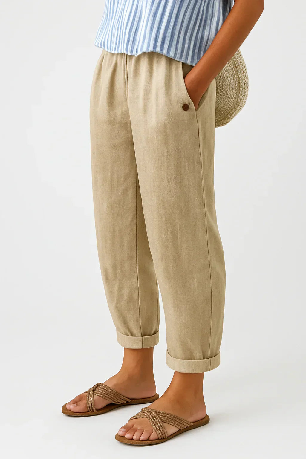 Edith - Elegante Lichtgewicht Linnen en Katoenen Broek