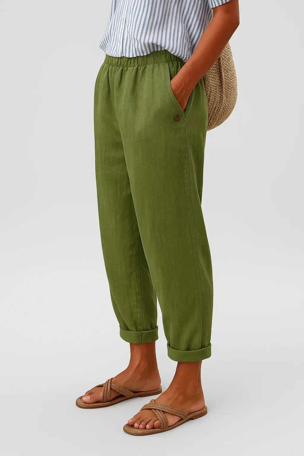 Edith - Elegante Lichtgewicht Linnen en Katoenen Broek