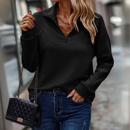 Suzanne - Trui met detail en halve rits
