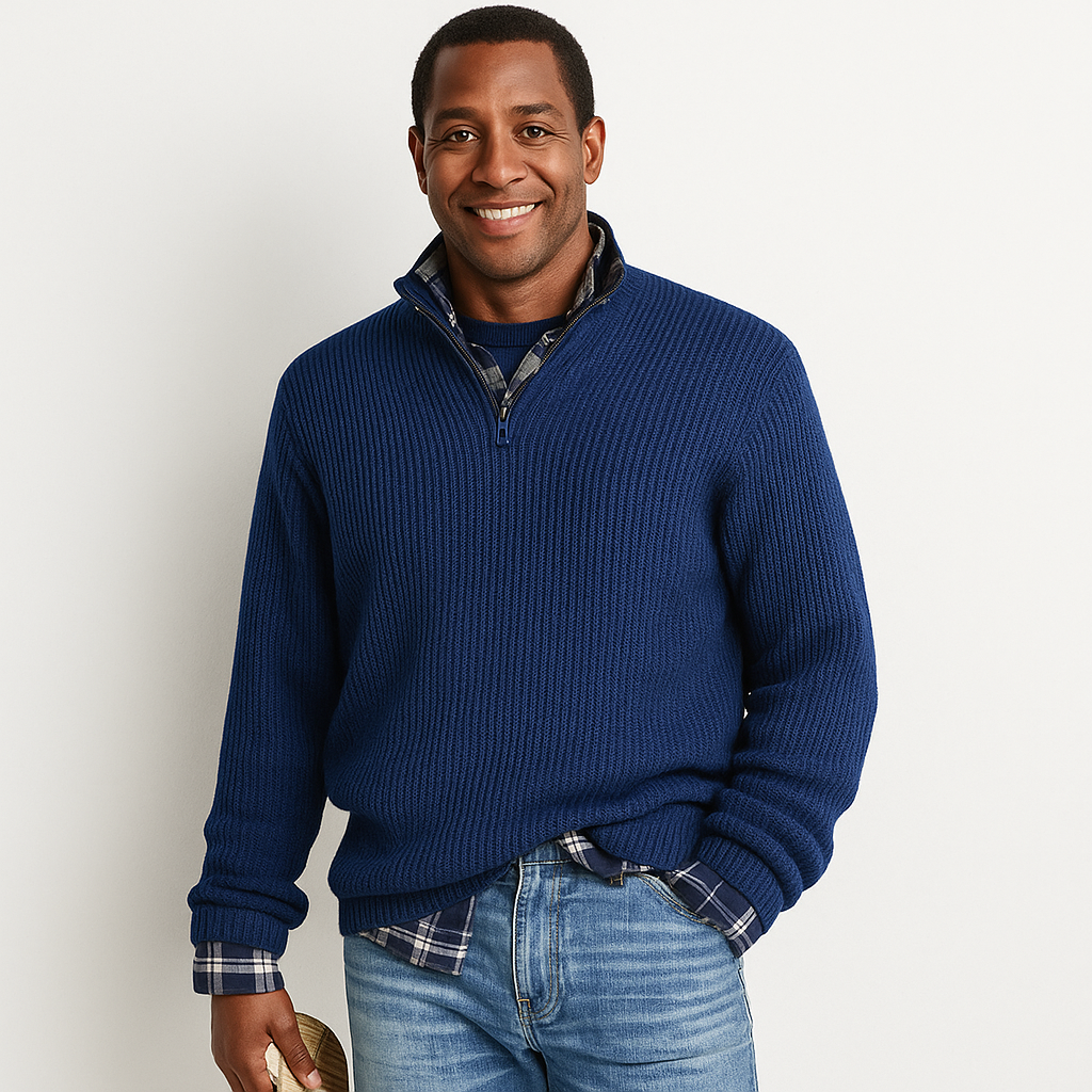 Louis™ | Moderne Pullover met Kwartrits