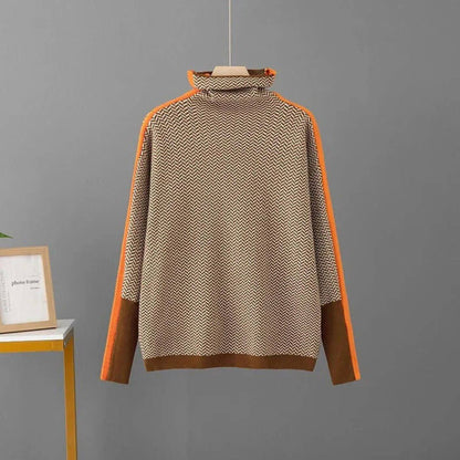 Leni - Chic geribde trui met chevrons