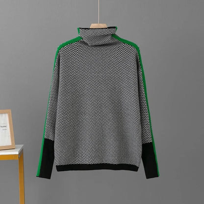 Leni - Chic geribde trui met chevrons