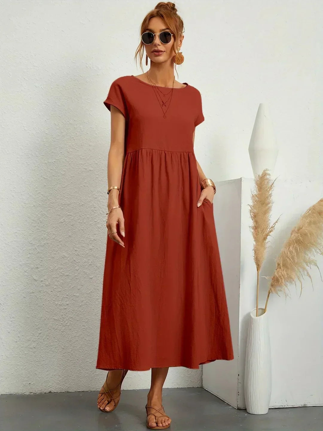 Nataly - Robe Midi Décontractée