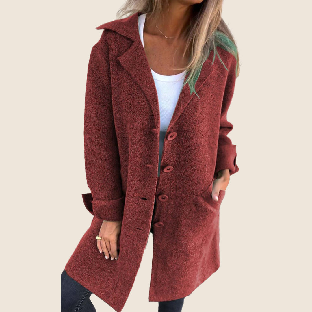 Frankie | Relaxte oversized mantel met revers