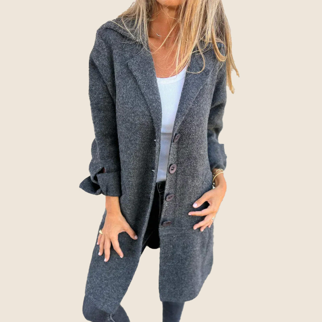 Frankie | Relaxte oversized mantel met revers