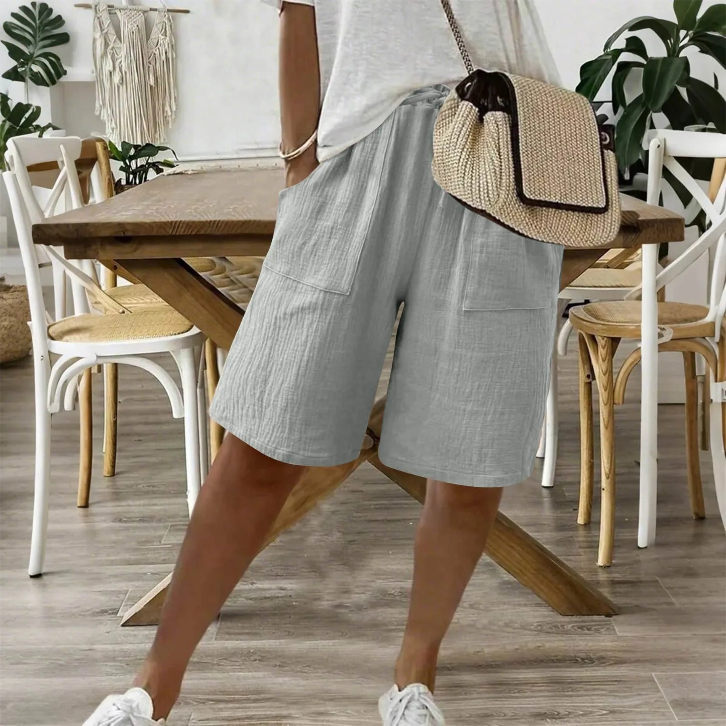 Sienna - Shorts van katoenlinnen