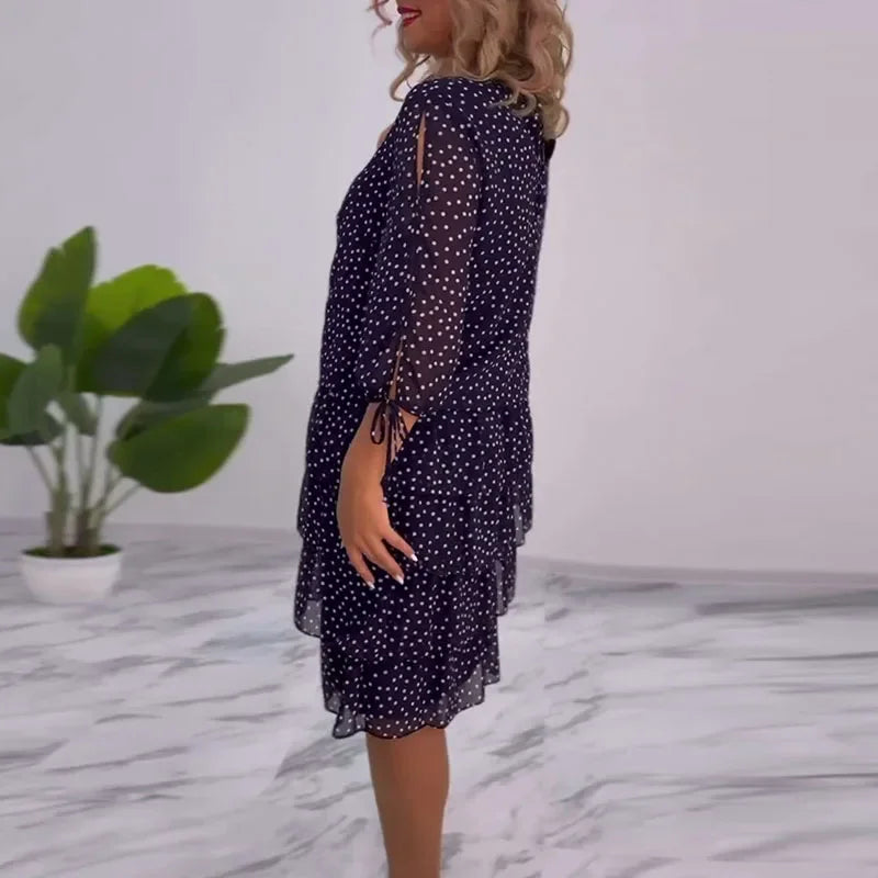 Ella - Elegante Midi-Jurk Met Stippen