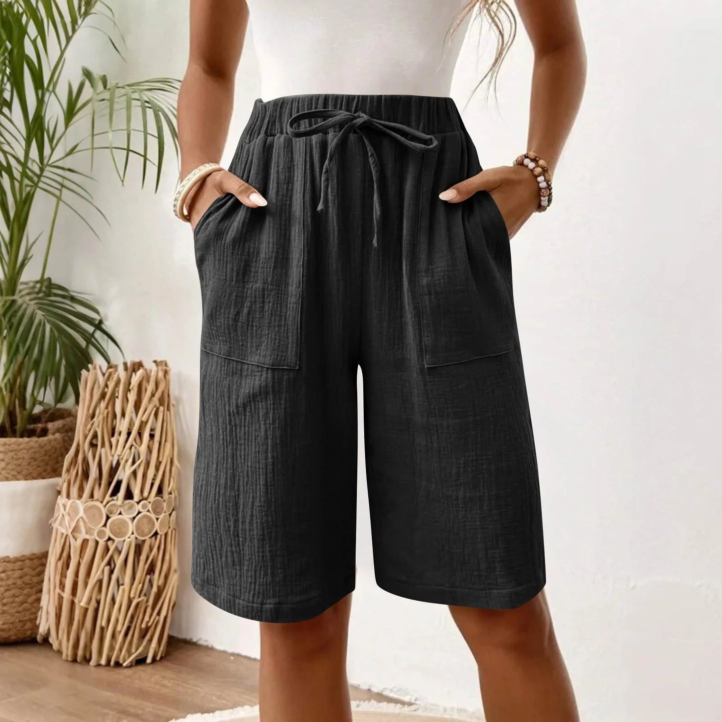 Sienna - Shorts van katoenlinnen
