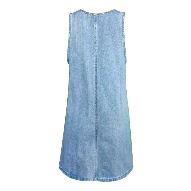 Sofia - Praktische denim zomerjurk