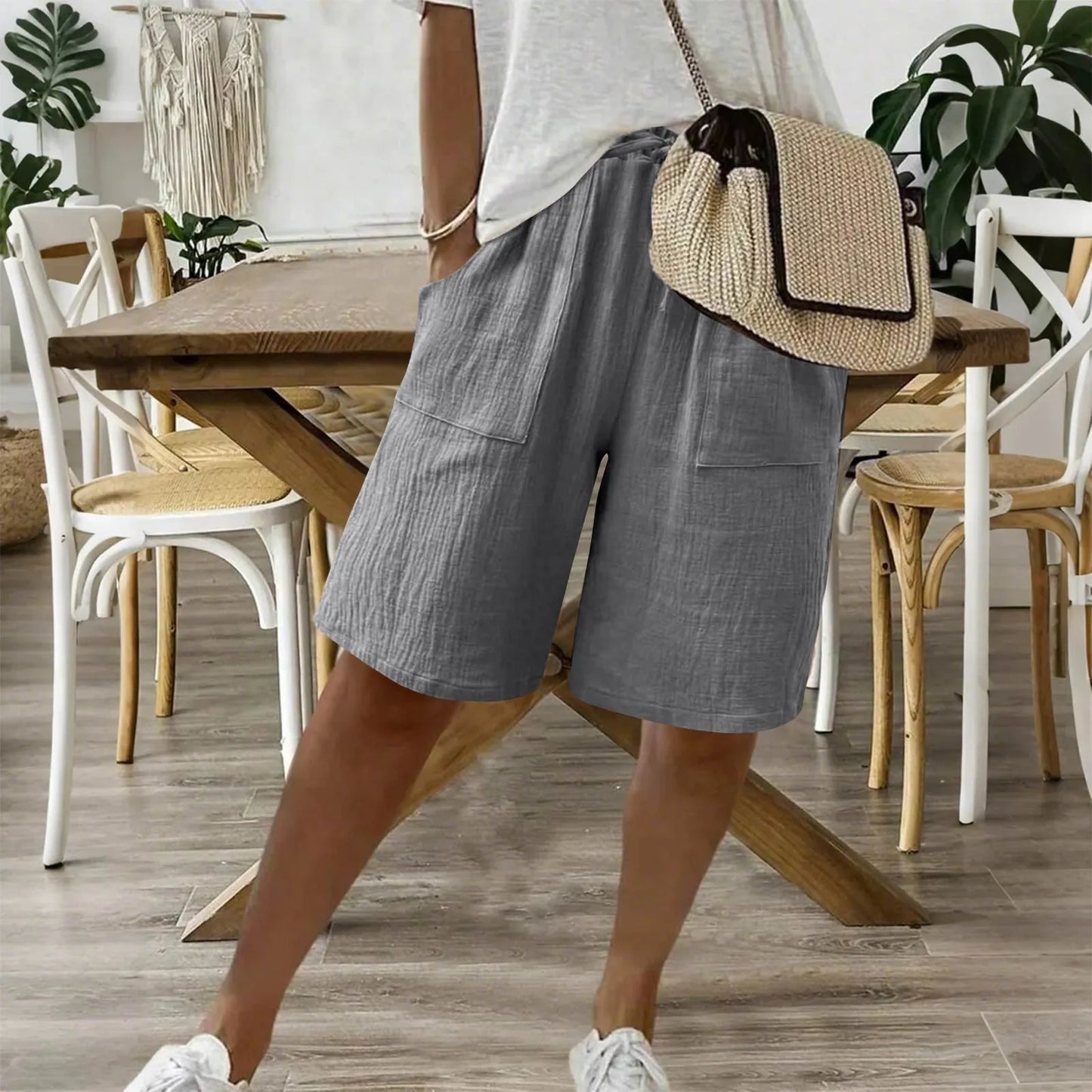 Sienna - Shorts van katoenlinnen