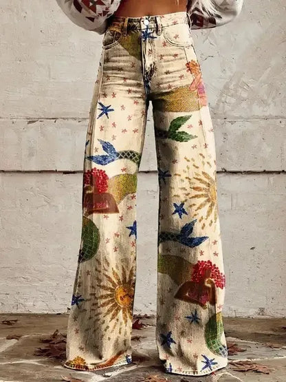 Azly - Casual Elegante Bloemige Broek