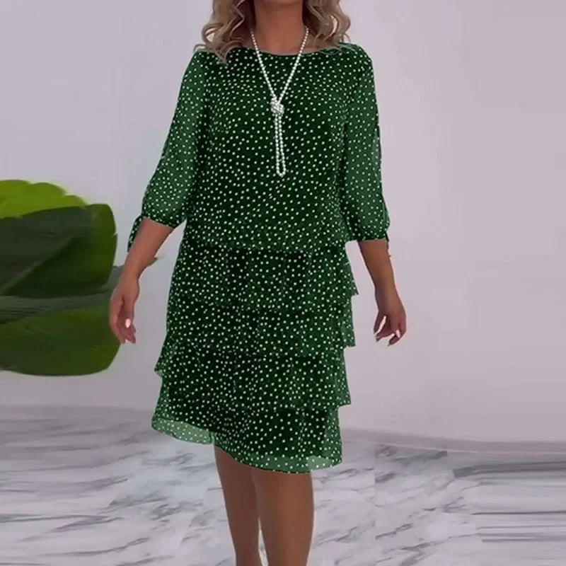 Ella - Elegante Midi-Jurk Met Stippen
