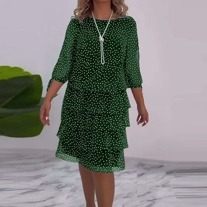 Ella - Elegante Midi-Jurk Met Stippen