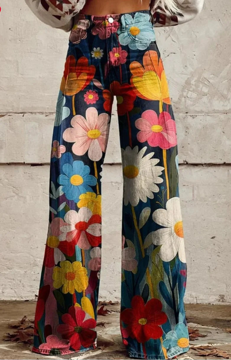 Azly - Casual Elegante Bloemige Broek