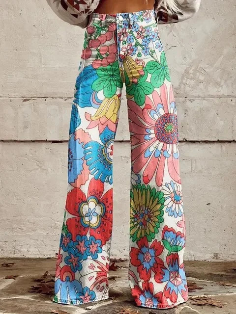Azly - Casual Elegante Bloemige Broek