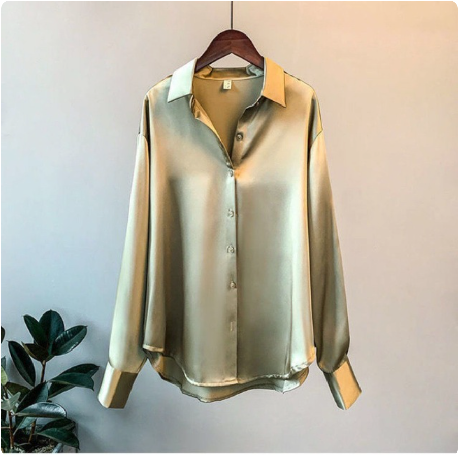 Pia™ - Satijnen damesblouse