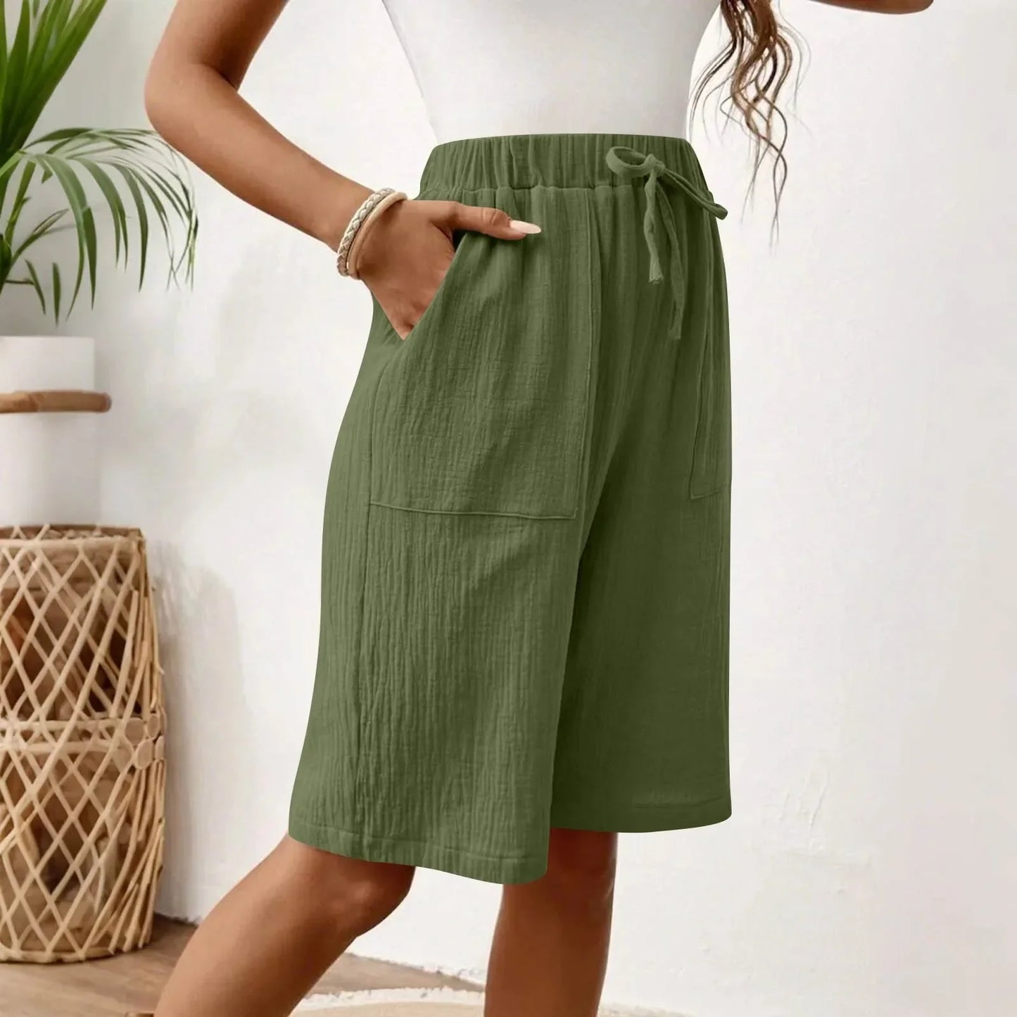 Sienna - Shorts van katoenlinnen