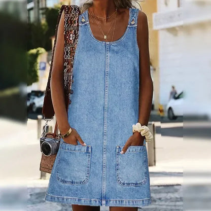 Sofia - Praktische denim zomerjurk