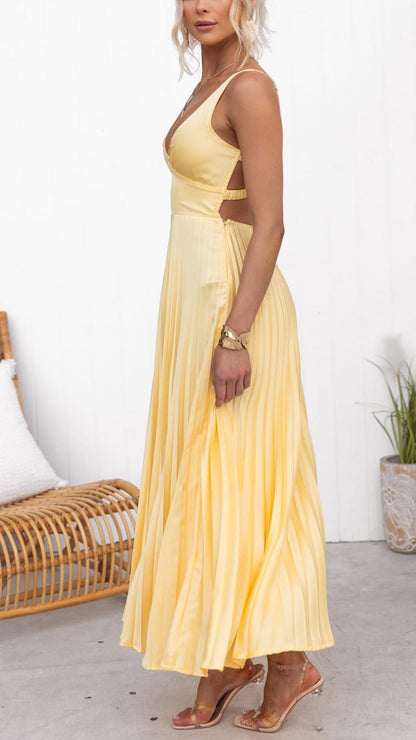 Aby - Elegante Geplooide Maxi-jurk