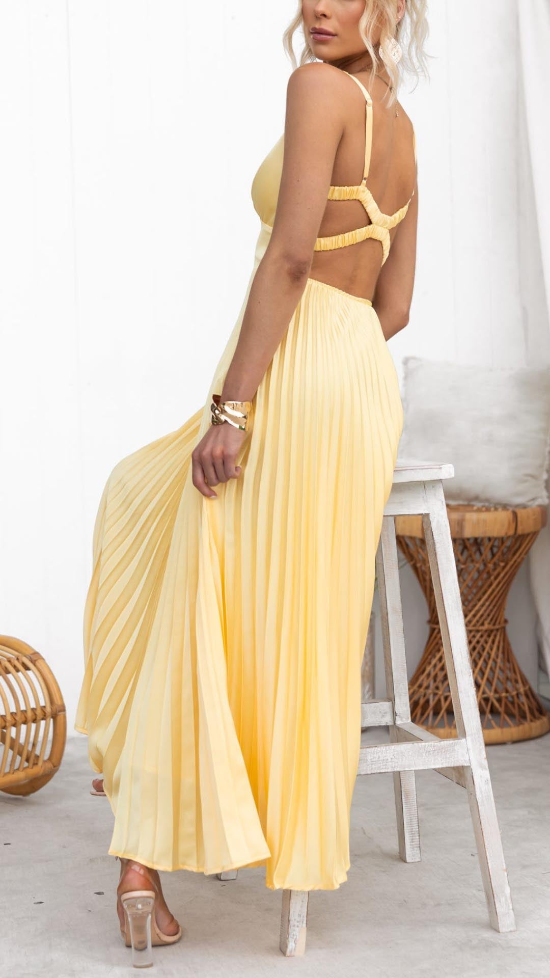 Inaya - Élégante Robe Longue Plissée