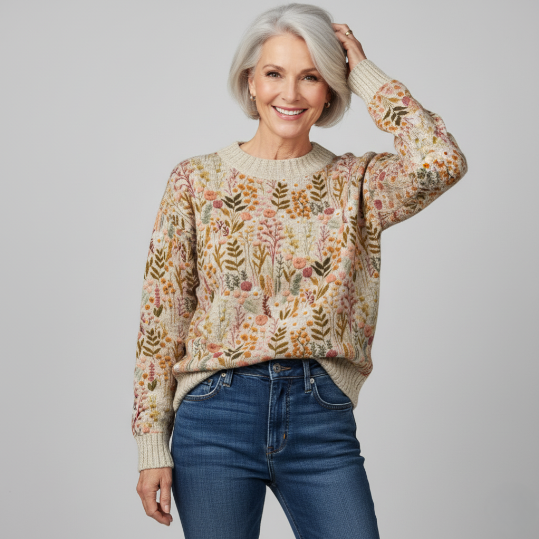 Tina - Elegante Bloemenprint Trui