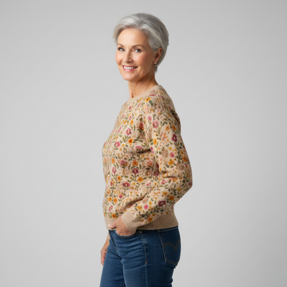 Tina - Elegante Bloemenprint Trui