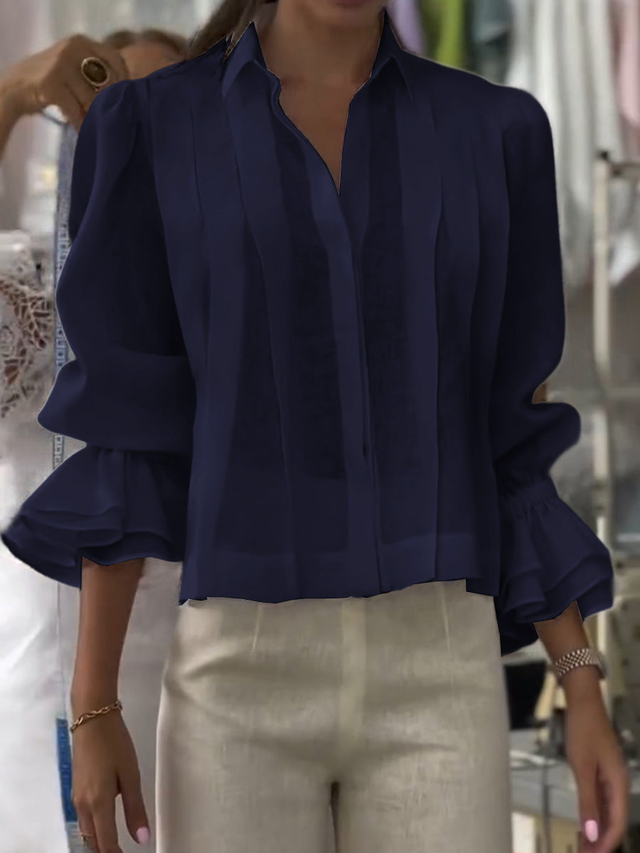 Madeleine | Blouse ample en coton à manches à volants