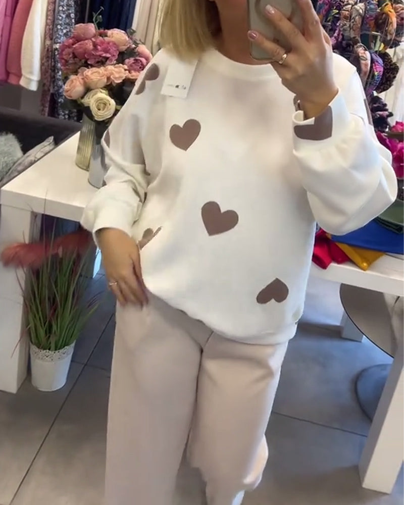 Mila - Comfortabele trui met hartjes