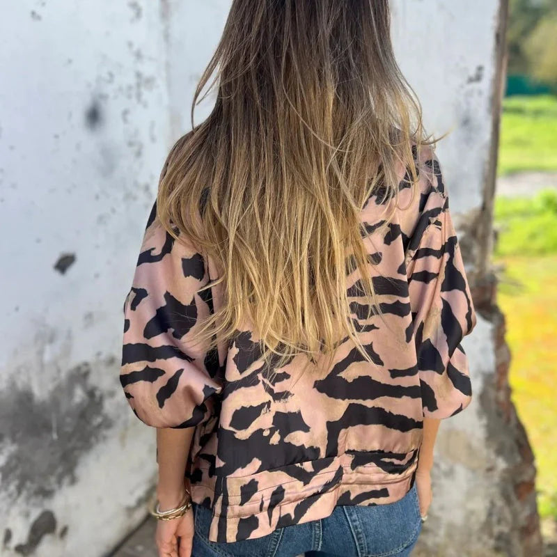 Hélène | Bomberjack met zebraprint en ritssluiting