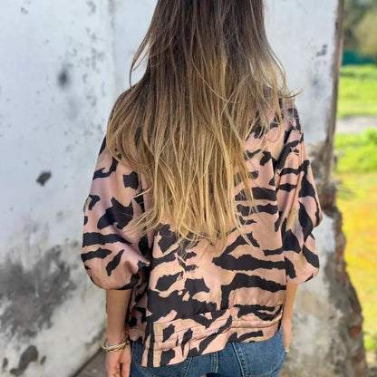 Hélène | Bomberjack met zebraprint en ritssluiting