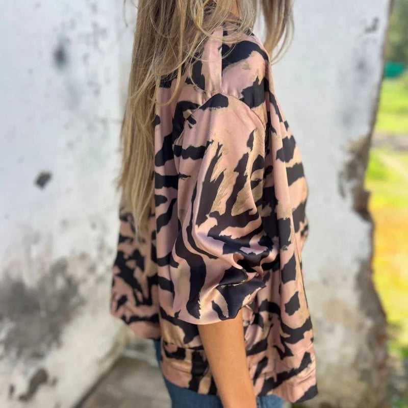 Hélène | Bomberjack met zebraprint en ritssluiting