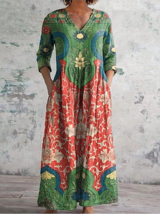 Judith - Elegante Maxi Jurk Met Bloemenprint