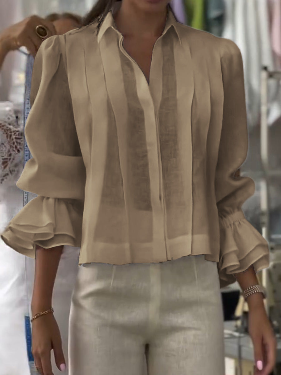 Madeleine | Blouse ample en coton à manches à volants
