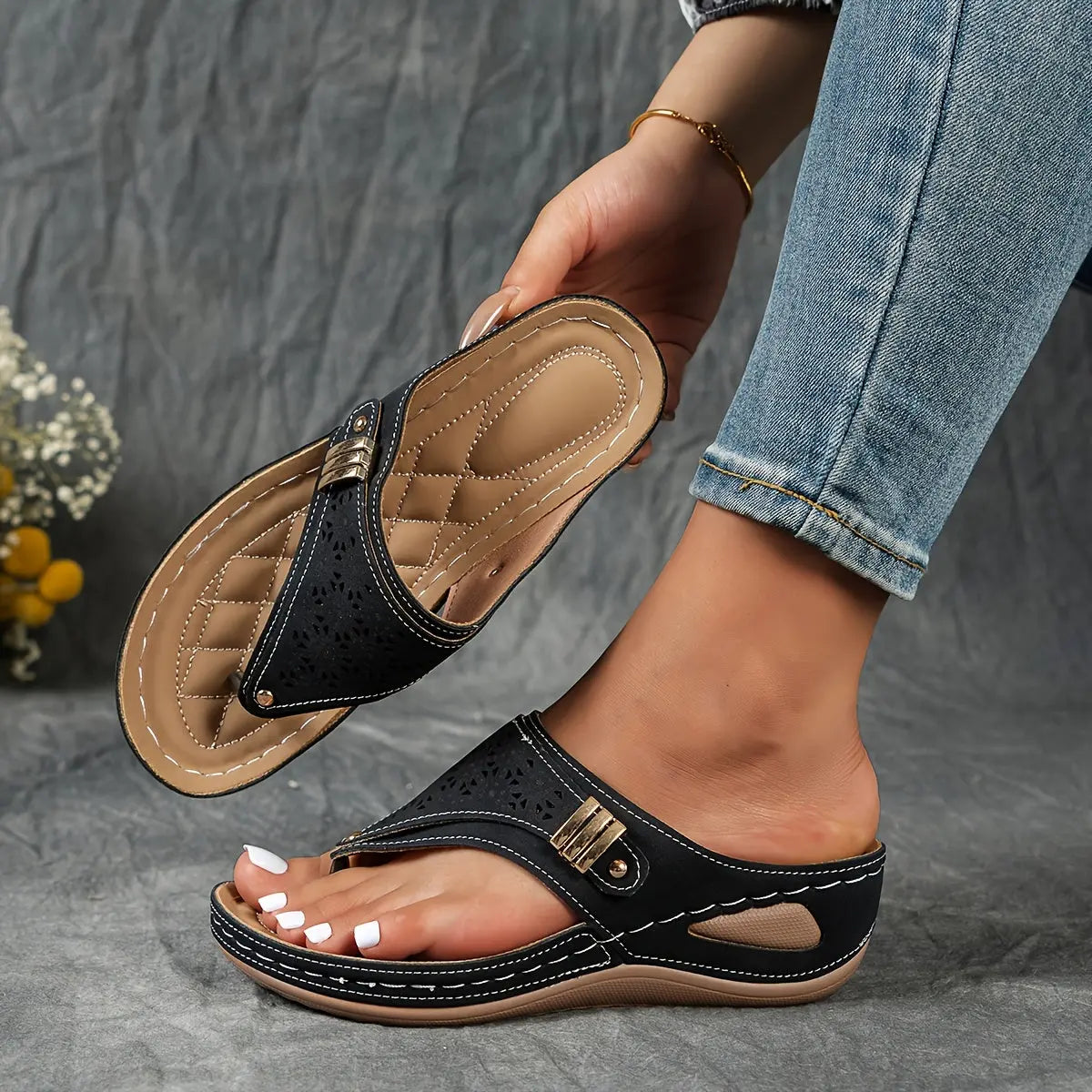 Élodie™ - Dames open teen sleehak sandalen