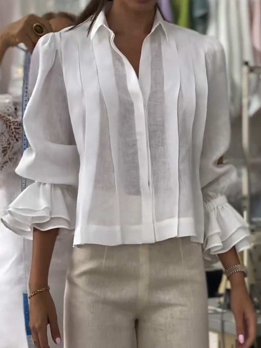 Madeleine | Blouse ample en coton à manches à volants