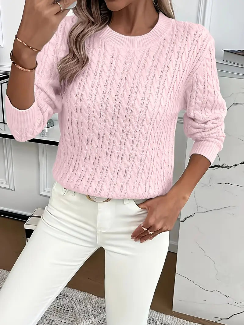 Lena – Pull en tricot à torsades pour femme