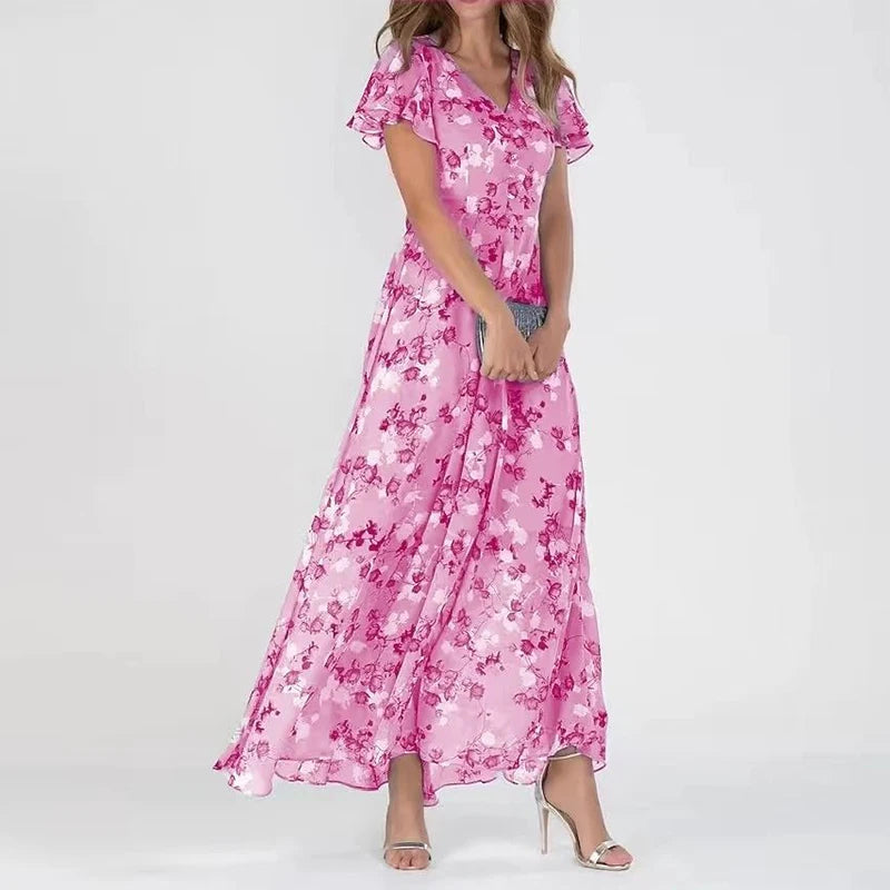 Robine - Elegante Bloemen Maxi Jurk