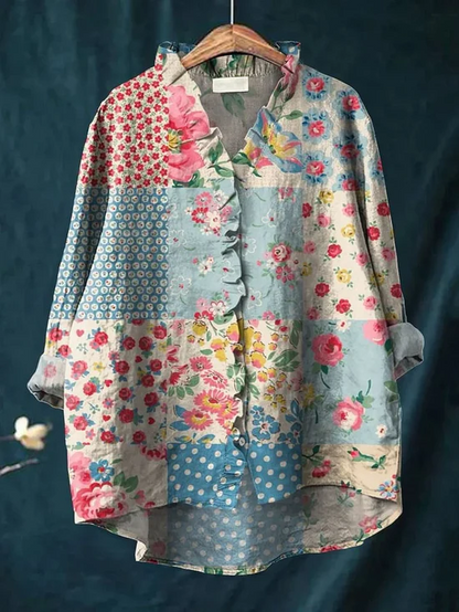 Jenny | Elegante blouse met bloemenprint en knopen