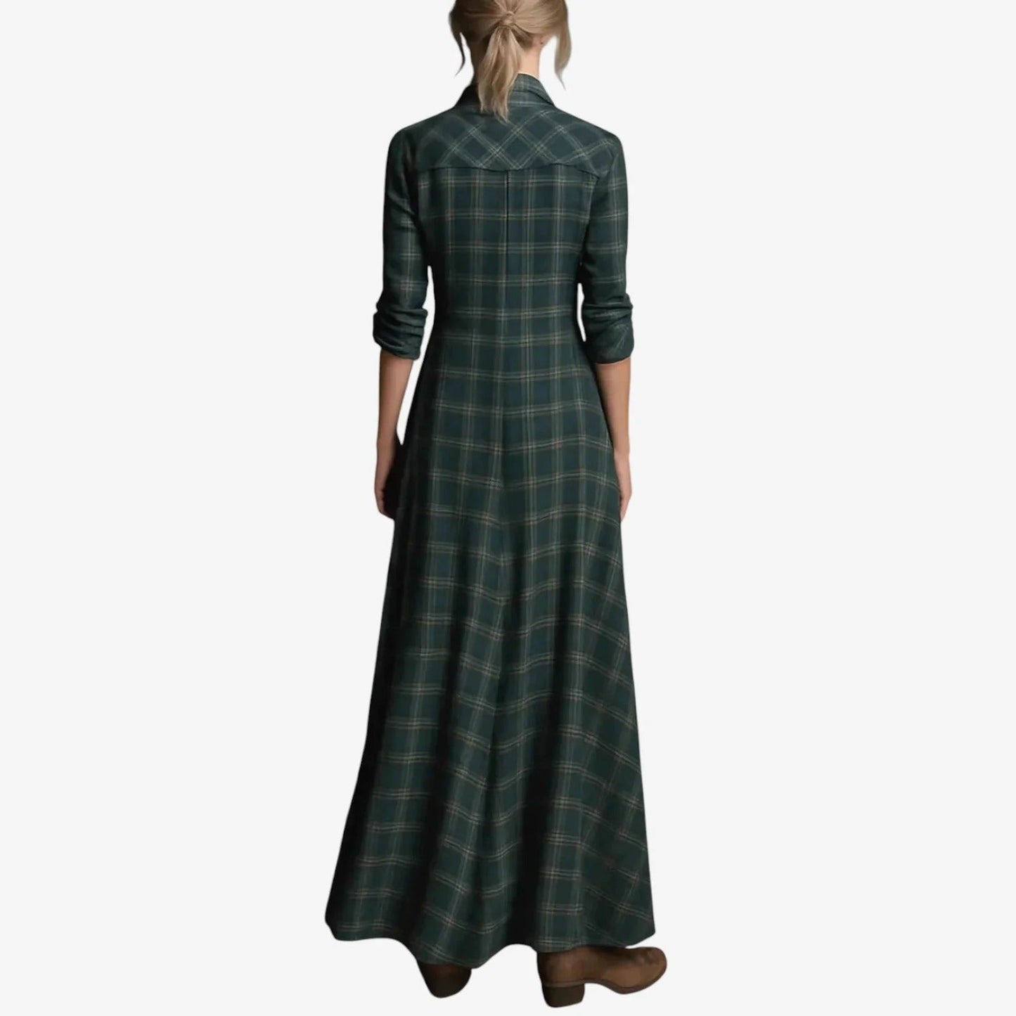 Hattie - Maxi-jurk met ruitjespatroon