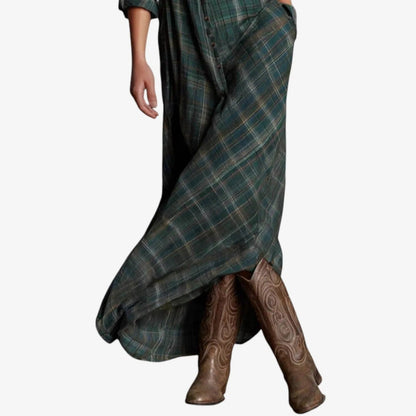 Hattie - Maxi-jurk met ruitjespatroon