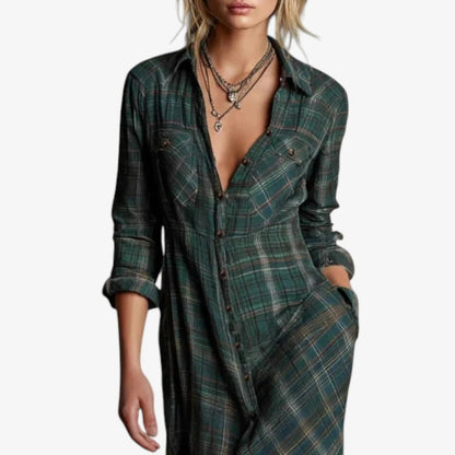 Hattie - Maxi-jurk met ruitjespatroon