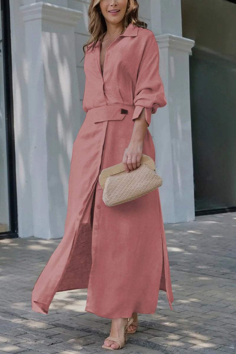 Jeanette - Maxi jurk met V-hals