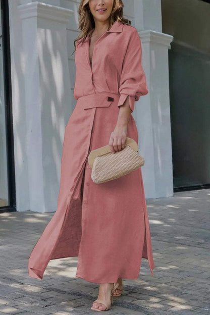 Jeanette - Maxi jurk met V-hals