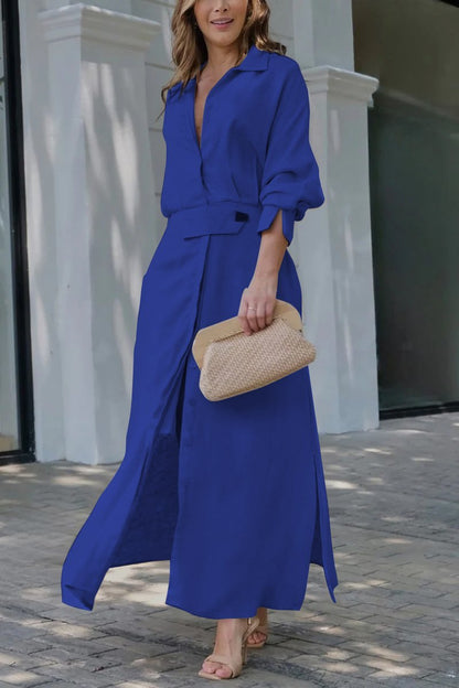 Jeanette - Maxi jurk met V-hals