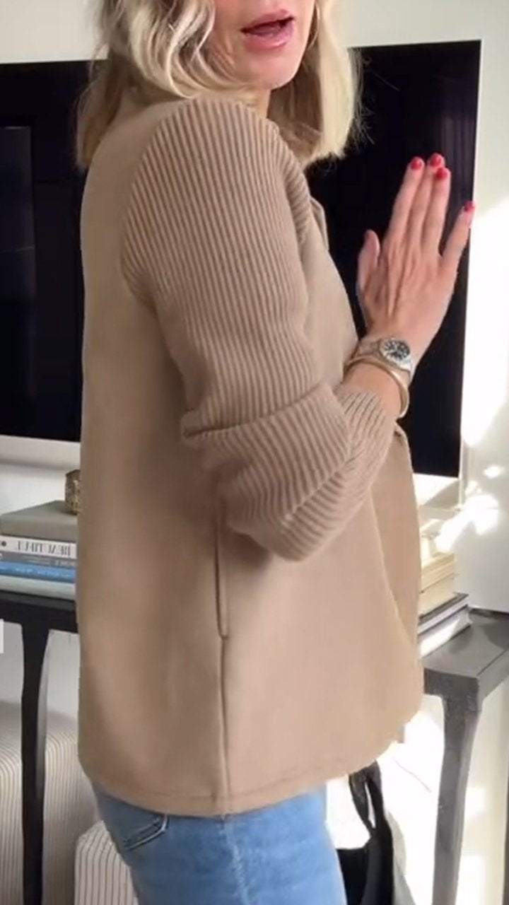 Amelia™ | Elegante blazer met gebreide mouwen