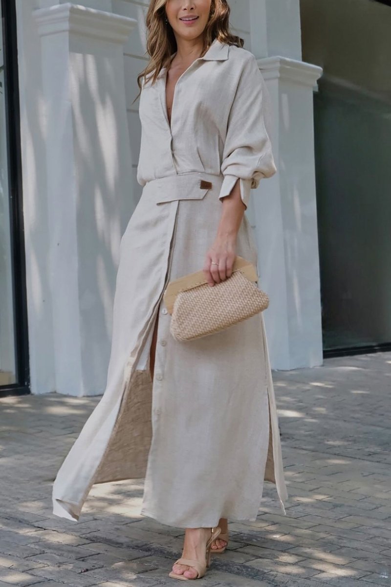 Jeanette - Maxi jurk met V-hals