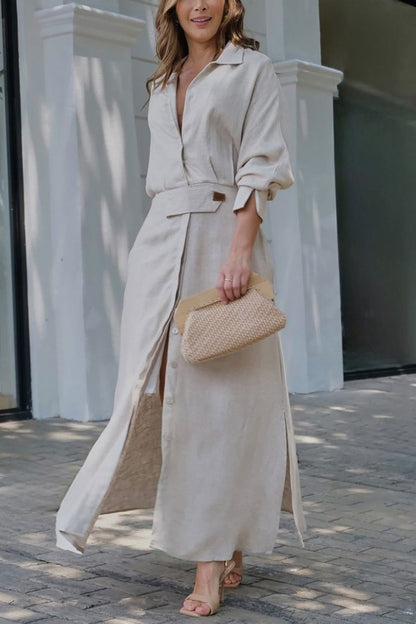 Jeanette - Maxi jurk met V-hals