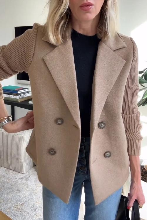 Amelia™ | Elegante blazer met gebreide mouwen
