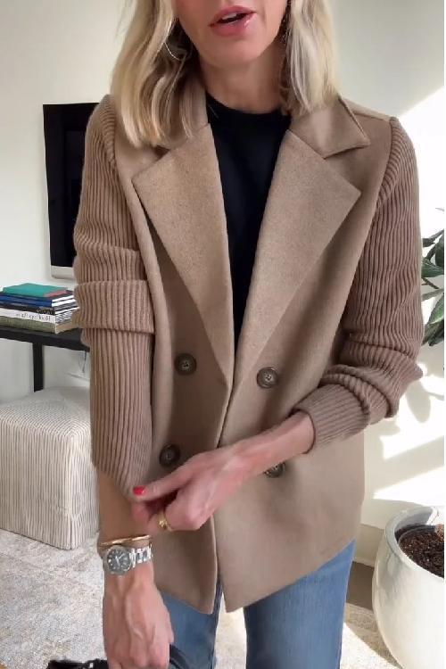 Amelia™ | Elegante blazer met gebreide mouwen